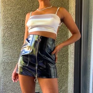 Forever 21 Black Leather Mini Skirt